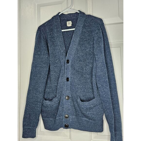 Gap Mens Size Medium Blue Cardigan Sweater